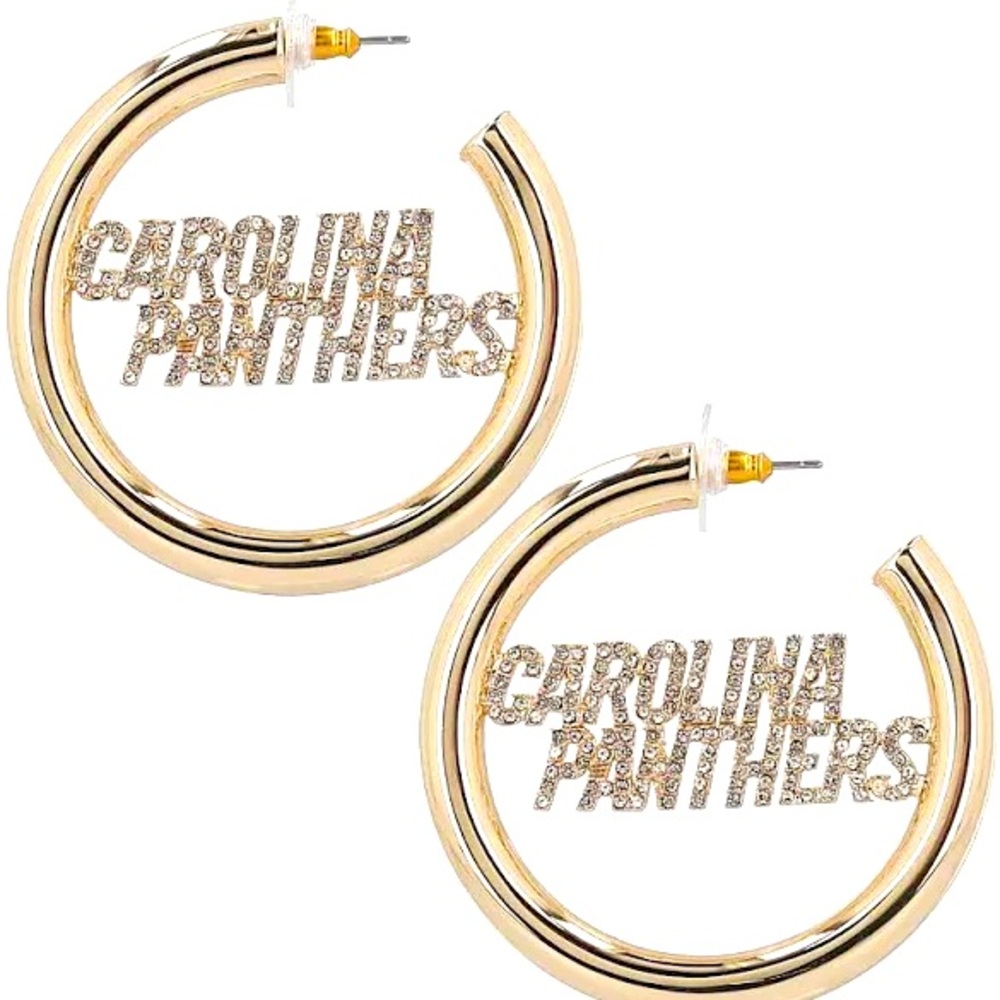 NFL-Carolina Panthers Hoop Earrings